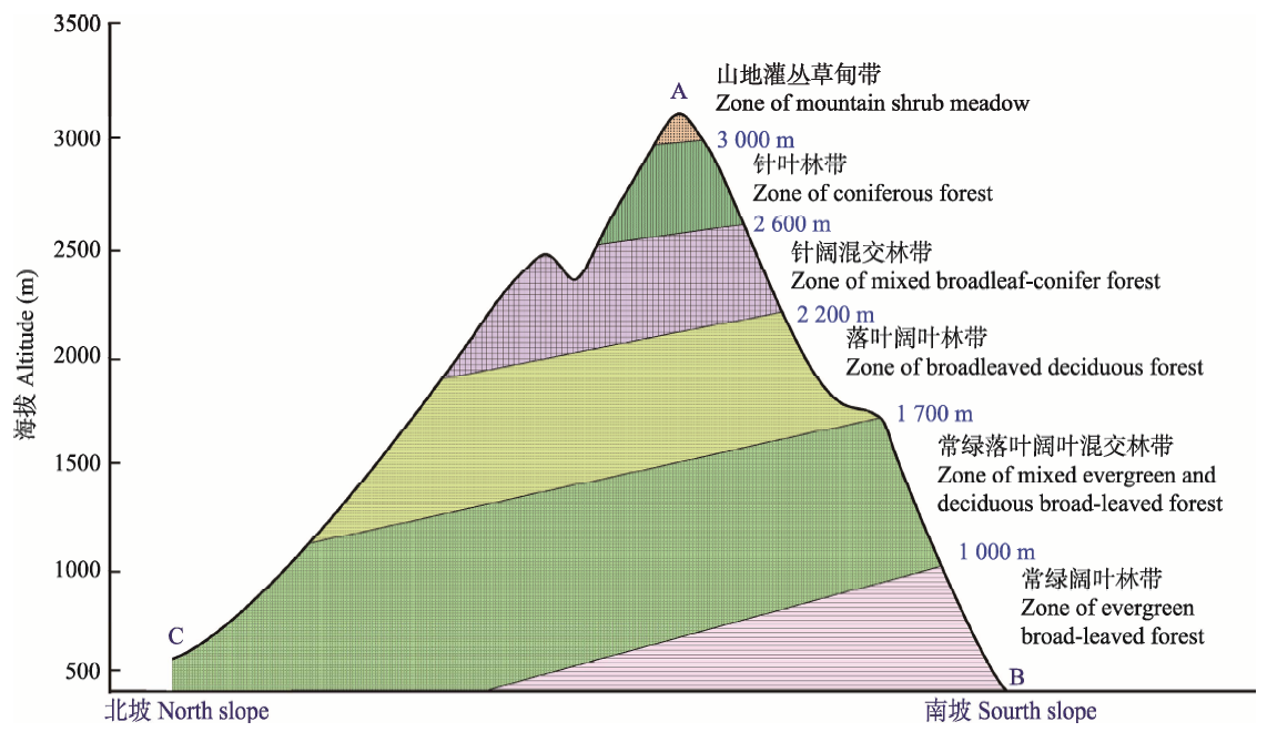 秦岭垂直带谱图图片